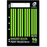 Binder Book A4 8mm Ruled 96 Page Olympic 140832/03395 Pack 10 