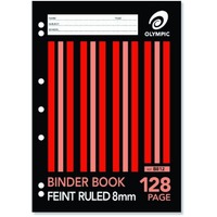 Binder Book A4 8mm Ruled 128 Page Olympic 140833/03443 Pack 10 