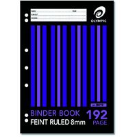 Binder Book A4 8mm Ruled 192 Page Olympic 140835/03464 Pack 10