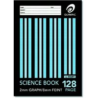 Science Book A4 2mm Graph Feint 128 Page Olympic 140841 Pack 10 