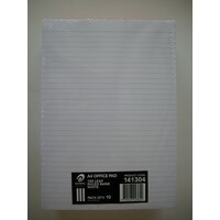 Office Pad A4 Ruled White Bank Olympic 100 leaf 297 x 210mm 22364/141304 Pack 10
