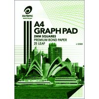 Graph Pad A4 2mm 25 Leaf Olympic 141372/23287 Pack 5