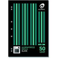 Looseleaf Refill Reinforced A4 Olympic Plain 141410 Pack 50