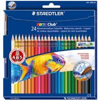 Watercolour pencils with brush Staedtler Noris Club 14410NC24 Hangsell pack 24