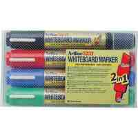 Whiteboard Marker Artline 525T Dual Nib Wallet 4 Assorted