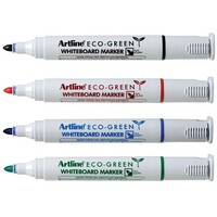 Whiteboard Marker Bullet Artline EcoGreen EK527 Wallet 4 Assorted Colours 157544 