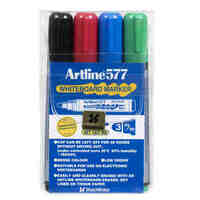 Whiteboard Marker Artline 577 Bullet Point Drysafe Assorted Wallet 4