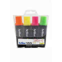 Highlighter Artline Vivix EK670AU4W1 Wallet of 4 Assorted Colours 