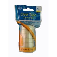 Tape Clear 12mm x 10M Refill Dats 1684 Pack 6
