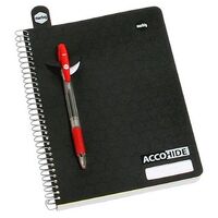 Note Book Accohide A5 210 x 148mm 200 Page Side Spiral 17186F Black Pack of 5 