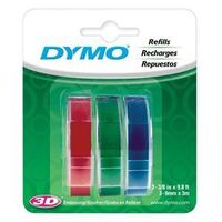 Dymo Embossing Tape 9mm x 3M Assorted SD847750 Pack 3 