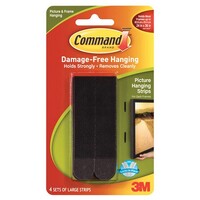 Command Adhesive 3M Picture Hanging Strips Large Black 4 Sets 17206BLK