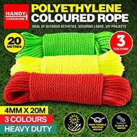 Rope Traditional Nylon Handy Hardware Assorted Colours 4mm x 20m 176847