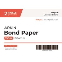 BOND PAPER 80GSM - 594MM X 150M 2 ROLLS/CTN