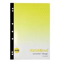 Lecture Pad Marbig A4 140 Page Punched 7 Hole Pack 10 18055E