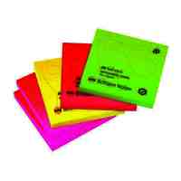 Notes Adhesive 75mm x 75mm Marbig Brilliant 1810699 Assorted Colours Pack 5 Pads 80 Sheets 