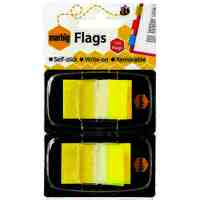 Index Flags Marbig 1813505 Pack 2 Translucent Yellow 