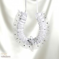 Wedding Motif 183 Horse Shoe Flower Glitter 