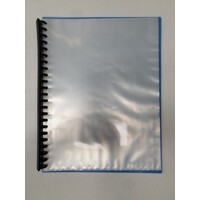 Display Book A4 20 Pocket Clear Front Blue