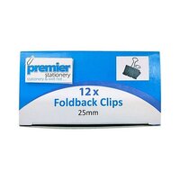 Foldback Clip 25mm Blue Ribbon Premier/Ebony Box 12