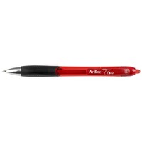 Pen Artline Flow Retractable Gel 1.0mm Medium Red Box12 187102