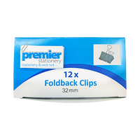 Foldback Clip 32mm Blue Ribbon Premier Box 12 