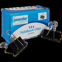 Foldback Clip 51mm Blue Ribbon Premier Box 12 