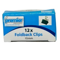 Foldback Clip 15mm Blue Ribbon Premier Box 12 