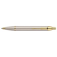 Pen Parker IM Brushed Stainless Steel Gold Trim Ballpen 1931670