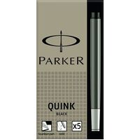 Ink Cartridge Refill for Fountain Pen Parker Quink Black Blister Pack 5 