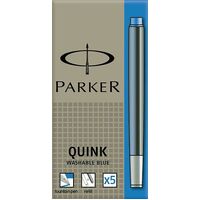 Ink Cartridge Refill for Fountain Pen Parker Quink Blue Blister Pack 5 