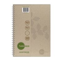 Notebook A4 Tudor ECO 8mm Sepia Ruling 200 Leaf 198214 Pack 5 