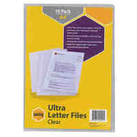 Letter File A4 Marbig Ultra PP Clear 2004212 Pack 10 