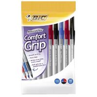 BIC Round Stic Comfort Grip Ballpoint Pens Assorted 10 Pack