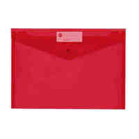 Document Wallet A4 Doculope with Button PP Polyprop Marbig 2015003 Red 