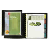 Display Book A4 Marbig 10 Pocket Kwik Zip Insert Cover 5 Dividers 2020102 Black 