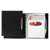 Display Book A4 Refillable Marbig Kwik Zip 20 Pocket PP Dividers Black 2020202