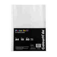 Display Book Refills A4 Standard Style Clear Pockets Colourhide 206001J Pack 10 