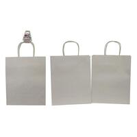 Paper Bag White Craft with Handle Party Central 206315 Giftware 25cm x 33cm x 12.5cm Pack 2 