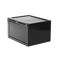 Kicks Side Display Stackable Shoe Storage Box - Black - 6 Pack