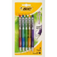 Pen Bic Velocity Retractable Ballpen 2070 Black Ink Assorted Barrels Pack 5 