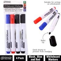 Whiteboard Markers Office Central 208838 Bullet Assorted Colours Hangsell Bag Pack of 4 