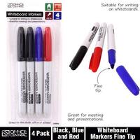 Whiteboard Markers Office Central 208869 Fine Tip Assorted Colours Hangsell Blister Card 4 