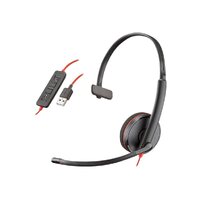 PLANTRONICS BLACKWIRE C3210 UC MONO CORDED HEADSET, USB-A  - SOH ONLY