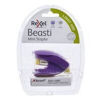 Stapler Rexel Beasti Mini Purple/Yellow 