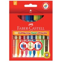 Crayons Twistable Faber Castell Connector Twist Pack 10 Assorted Colours 