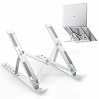 Portable Foldable Laptop Stand Ergonomic Riser - Silver