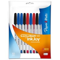 Pen Papermate Inkjoy 100 1.0mm 12984 Hangsell Pack 10 Assorted Business Colours 