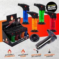 Lighter Blow Torch Refillable Home Master 218301 Assorted Colours with Stand 