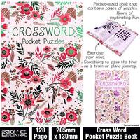 Book Crossword Pocket Puzzles 128 Page 205mm x 130mm Flowers Design 